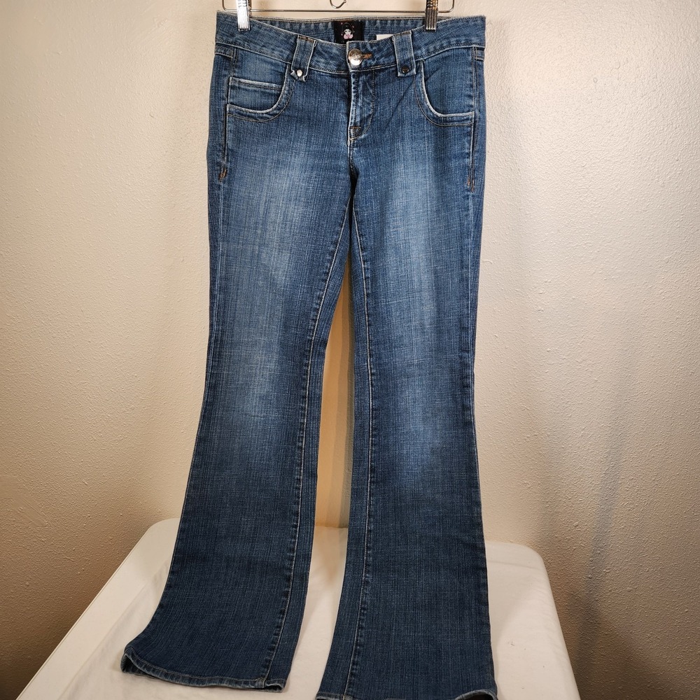 Vtg Y2K Heatherette Jeans Women's  Size 29 Medium Wash 32x33.5